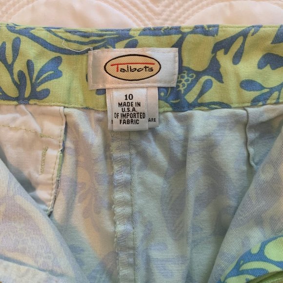 Talbot's Size 10, Ladies' Green and Blue Crop Pants - Picture 2 of 7